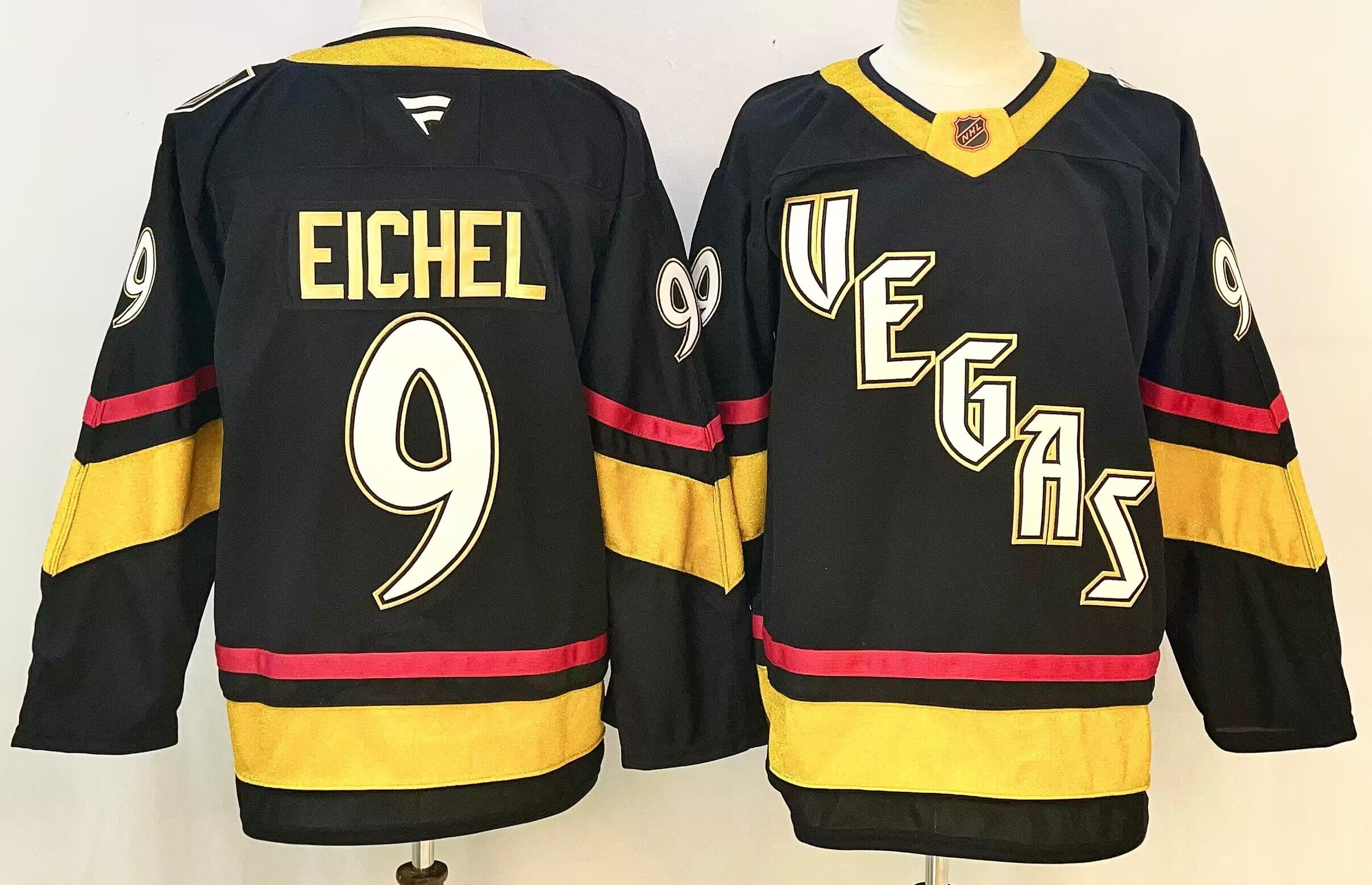 Men Vegas Golden Knights #9 Eichel Black 2026 Adidias NHL Jersey style 001